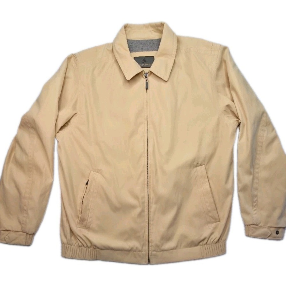 Rainforest Men's L Tan Khaki Full Zip Jacket Mesh Lined Pockets Lightweight